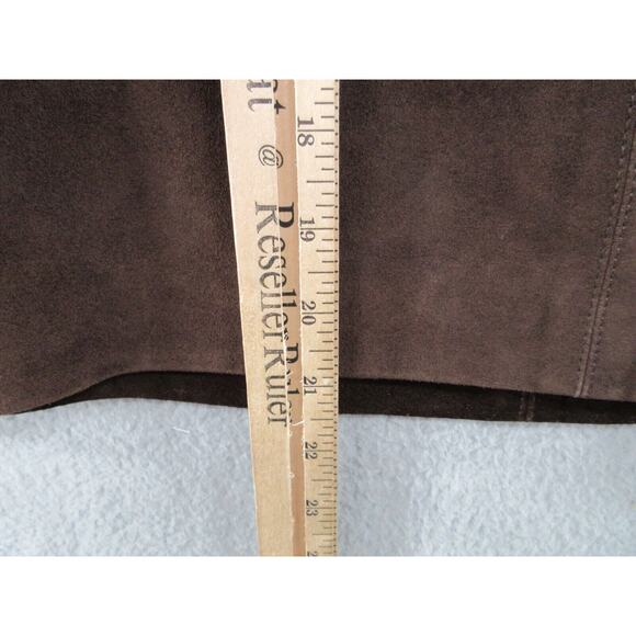 LL Bean 100% Cow Split Leather Women's Size 6 Regular 0QV70 Suede Skirt - Picture 6 of 10